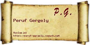 Peruf Gergely névjegykártya